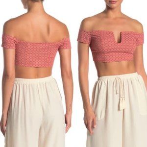 Free People Lucky Now Brami Orange Crop Top NWT